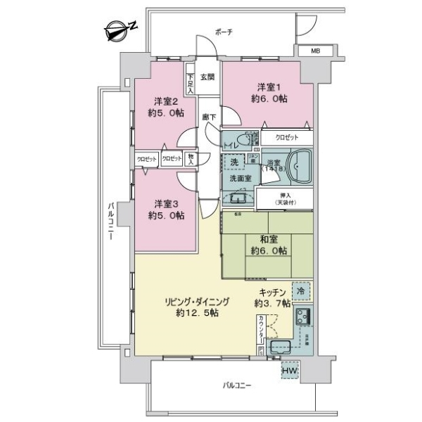 エクシオ中浦和レジデンス 間取図