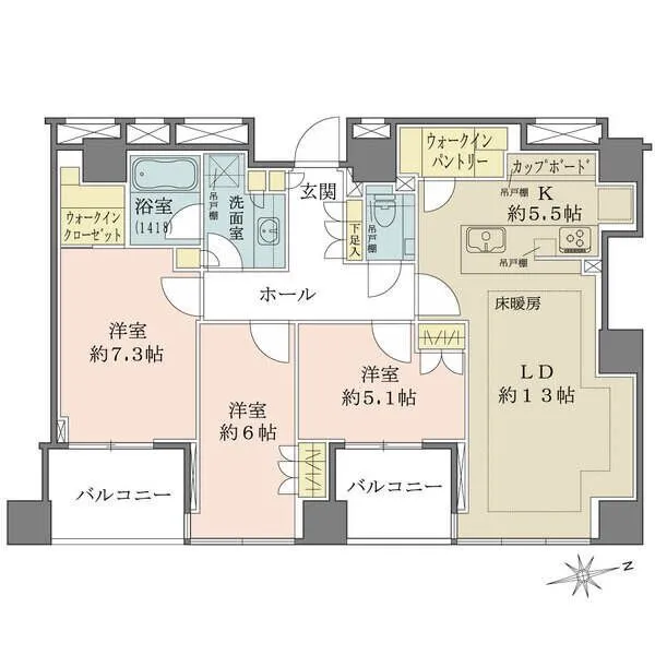 クラッシィタワー新宿御苑 間取図