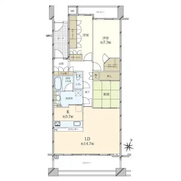 ヒルズ芦屋川グレースコート 間取図
