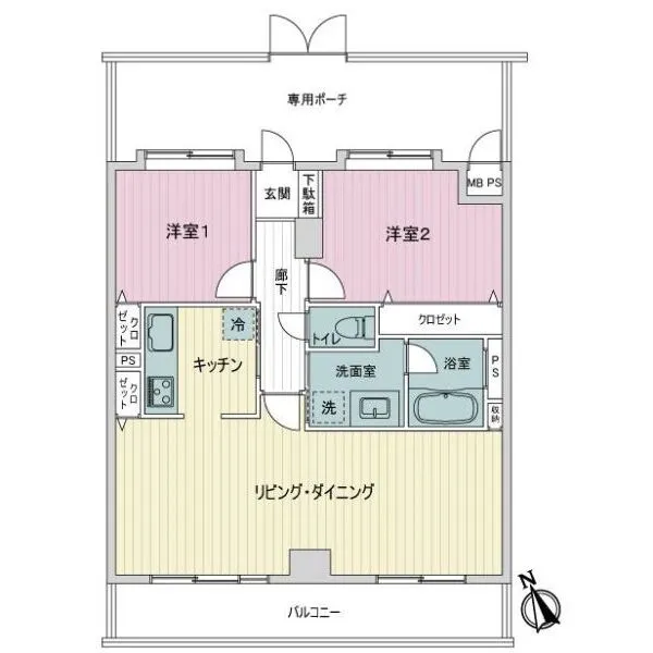ライオンズマンション京王稲田堤 間取図