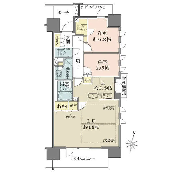 プラウド浦和岸町サンクアージュ 間取図