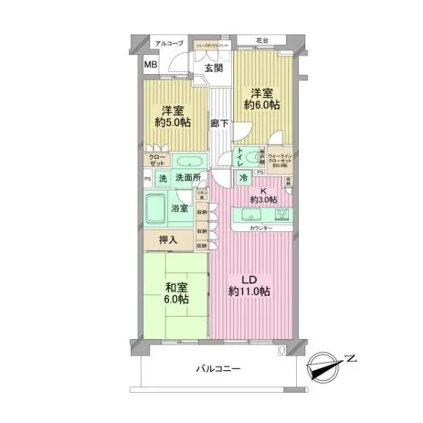 藤和シティホームズ金沢文庫ファインシティオ 間取図