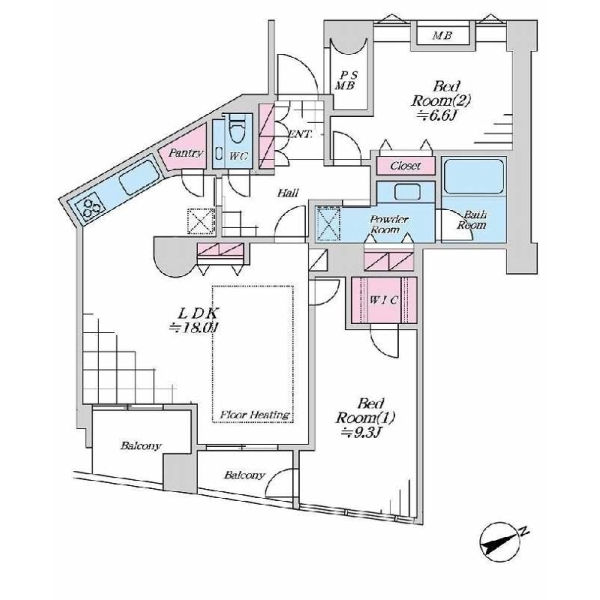 品川Ｖタワータワー棟 間取図