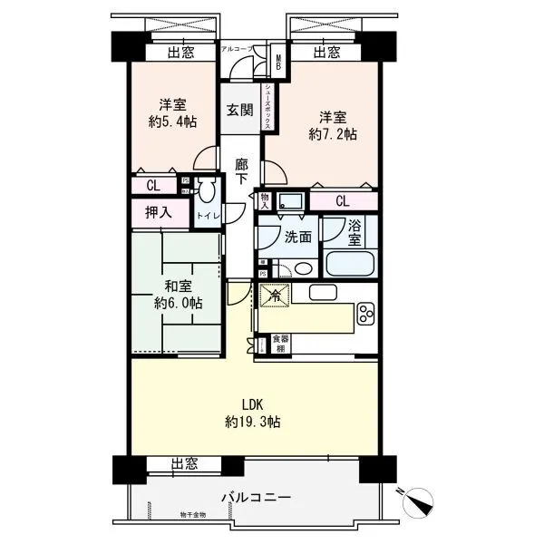 モンセーヌ南茨木　Ｂ棟 間取図