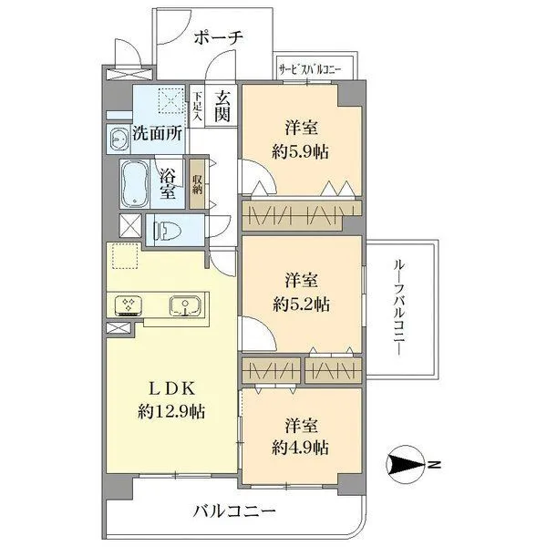 クラウンハイム住吉 間取図