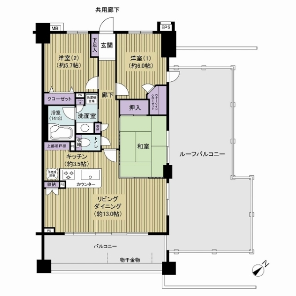 グランシティユーロコートあざみ野 間取図