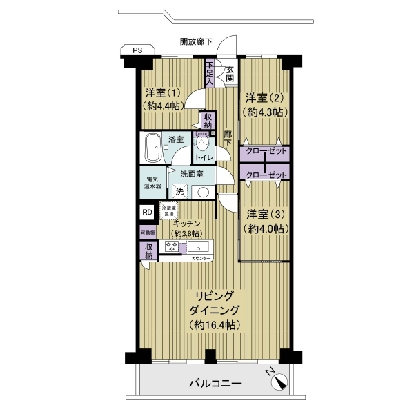 津田沼スカイハイツ 間取図