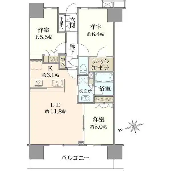 リビオ船橋本町通り 間取図