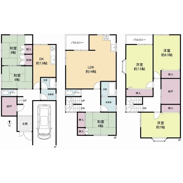 京都市伏見区向島立河原町 間取図