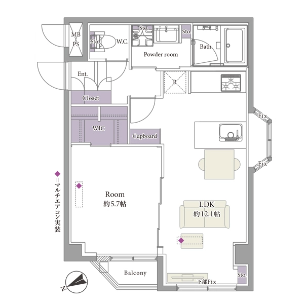 ライオンズマンション三鷹第三 間取図