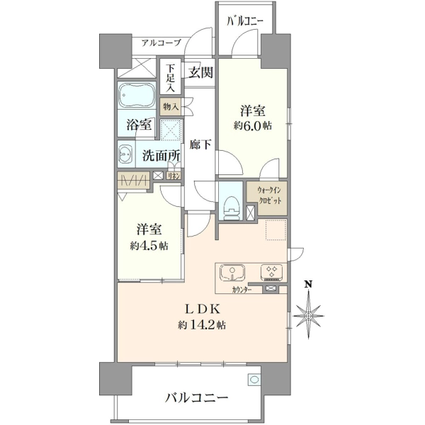 プレサンスロジェ栄ザ・レジデンス 間取図