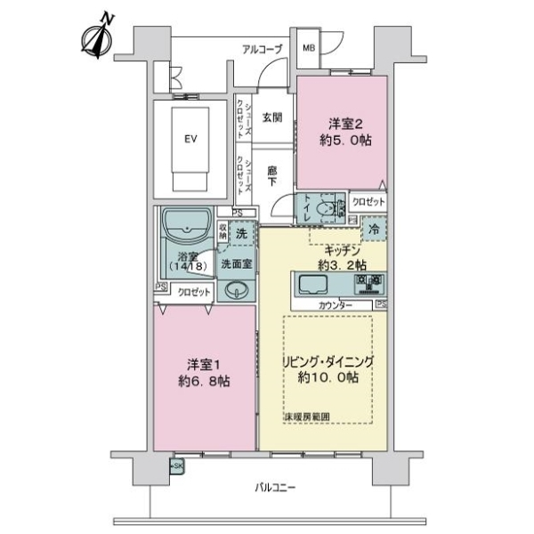 サーパスフレシア灘駅前 間取図