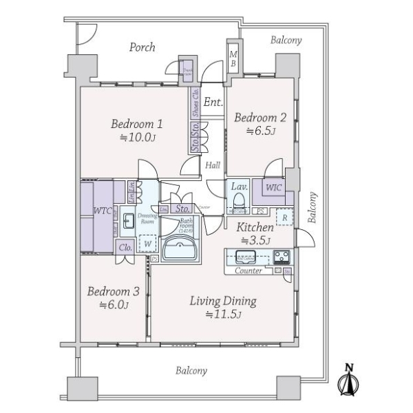 オーベル東陽町サウシア 間取図
