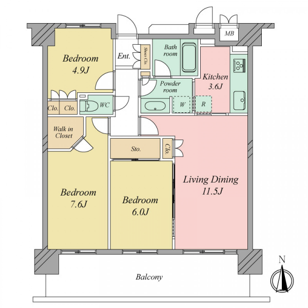 メイフェアパークス溝の口Ｅ棟 間取図