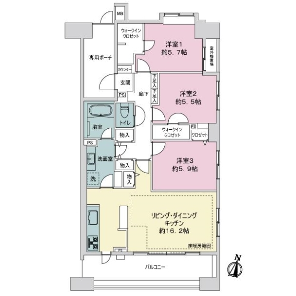 ライオンズプラザ横浜サウスステージ 間取図