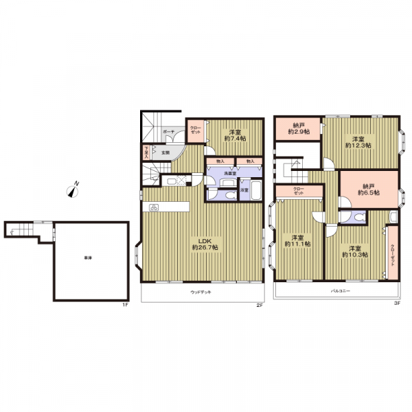 名古屋市天白区植田山３丁目 間取図