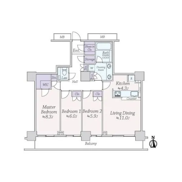 ザ・リバープレイスウエストタワー 間取図