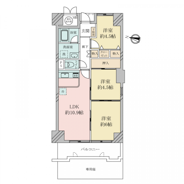 メロディーハイム大日 間取図