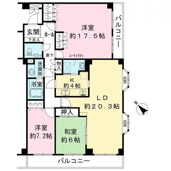 コスモ宮前平エクシード 間取図