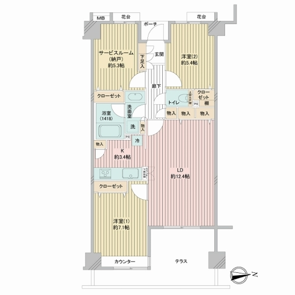 ベルハイム小竹向原 間取図