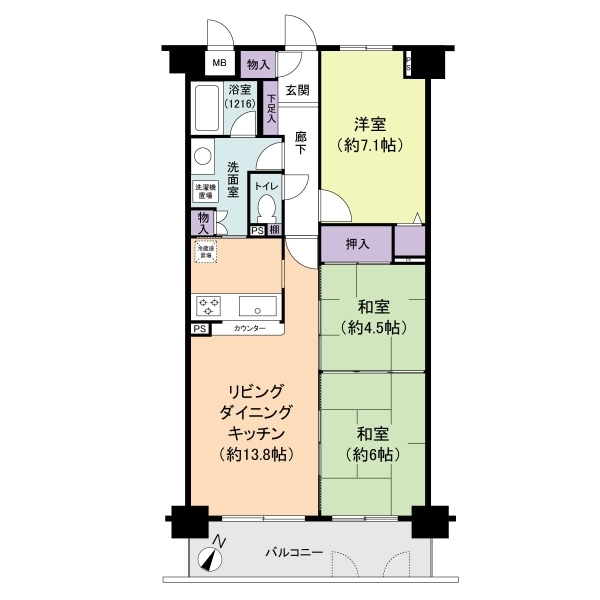 藤和ライブタウンなかもず 間取図
