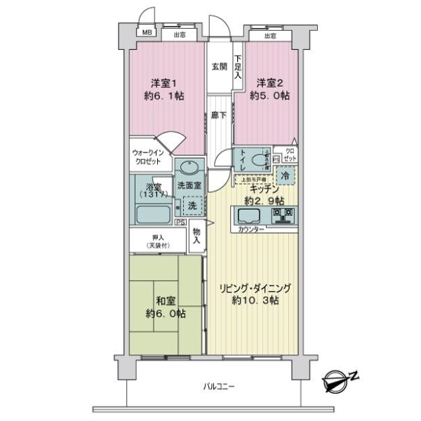 アルファコート武蔵中原 間取図