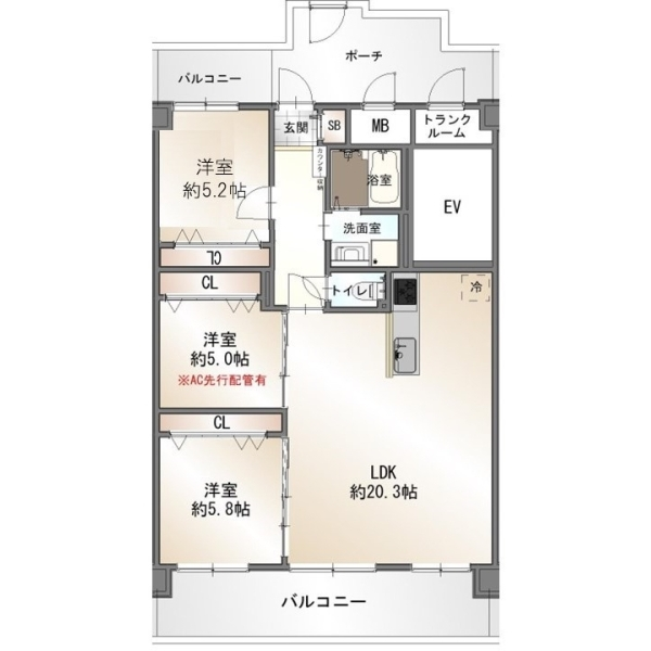 コスモシティ森林公園壱番館 間取図
