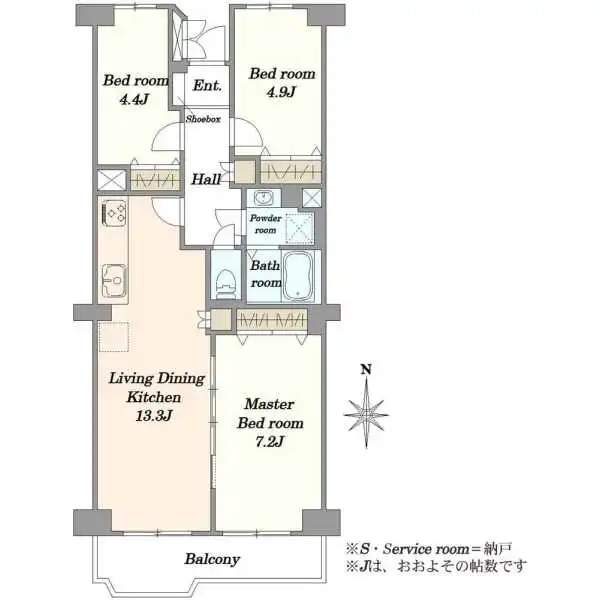 ボナハイツ中川３号棟 間取図