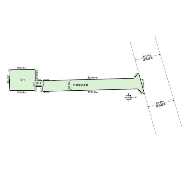 川口市大字芝 土地の広さは68.90m2、前面位置指定道路です。