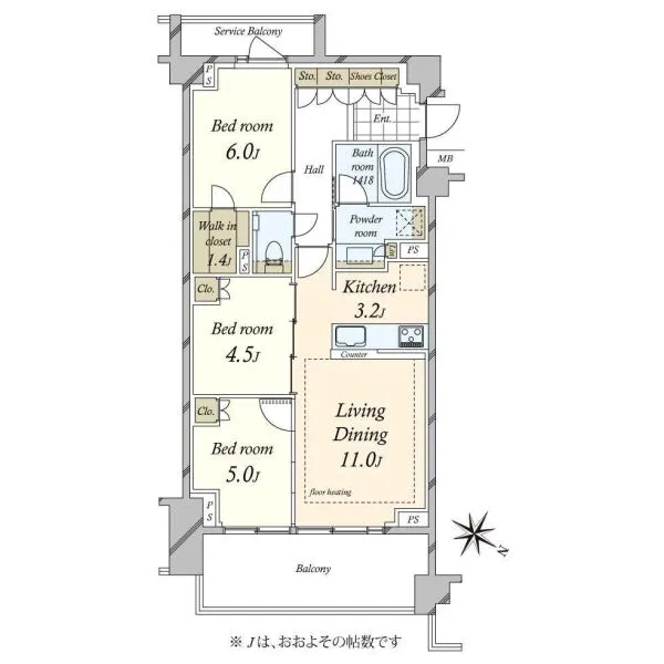 世田谷喜多見ザ・テラス 間取図