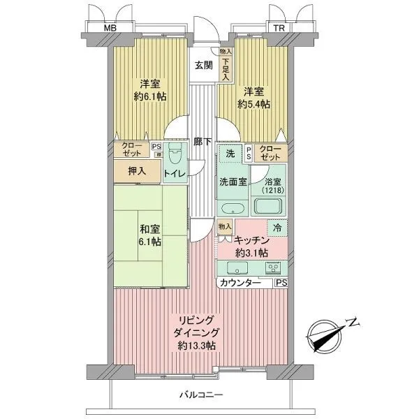 レックスハイツ本厚木 73.90m2、3LDK、5階のお部屋です!