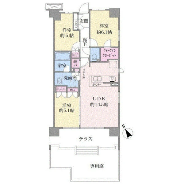 オーベルグランディオ横浜鶴見アリーナテラス 間取図
