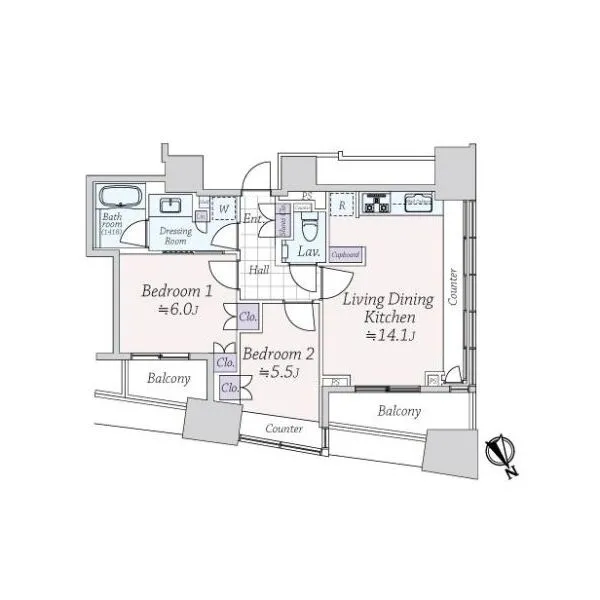 ザ・パークハウス三軒茶屋タワー 間取図