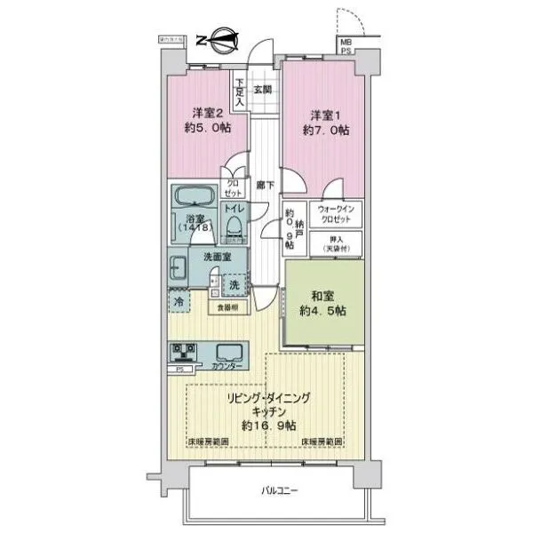 ライオンズ嵯峨天龍寺若宮　西の邸 間取図