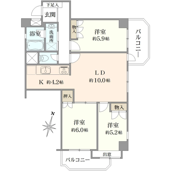 ベルヴィル船橋本町 間取図