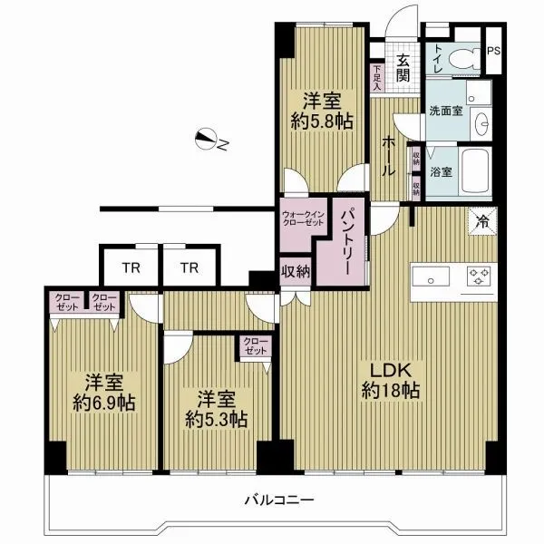 守口ハイライフＢ棟 間取図