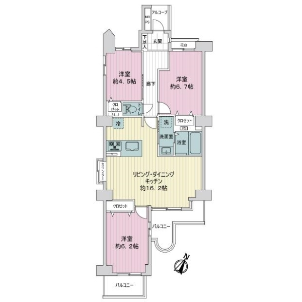 ライオンズガーデン東大宮　弐番館 間取図