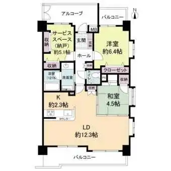 71.71m2　2LDK+納戸