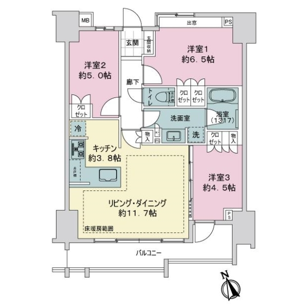 ライオンズ船橋シーズンフォート 間取図