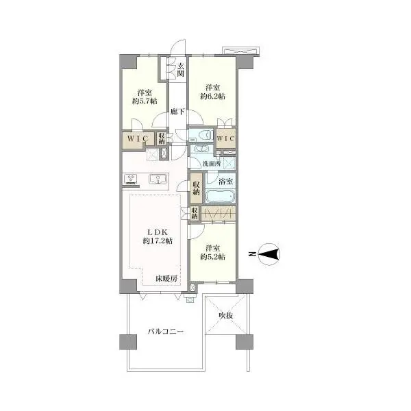 グローリオ瀬田 間取図
