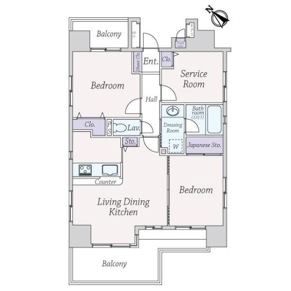 ライオンズマンション新小岩駅前弐番館 間取図