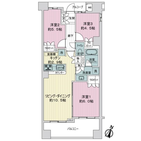 サンクタス綾瀬ラクススクエア 間取図