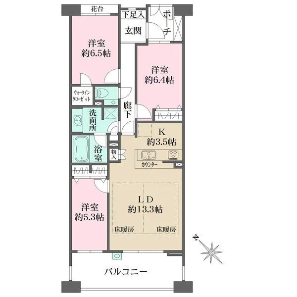 コルティーレ山手町グランドエステート 間取図