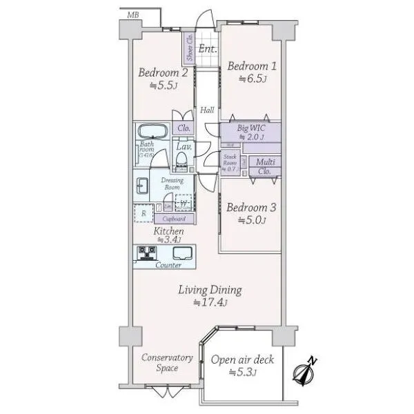 ヴェレーナシティ夙川パークナード1 間取図