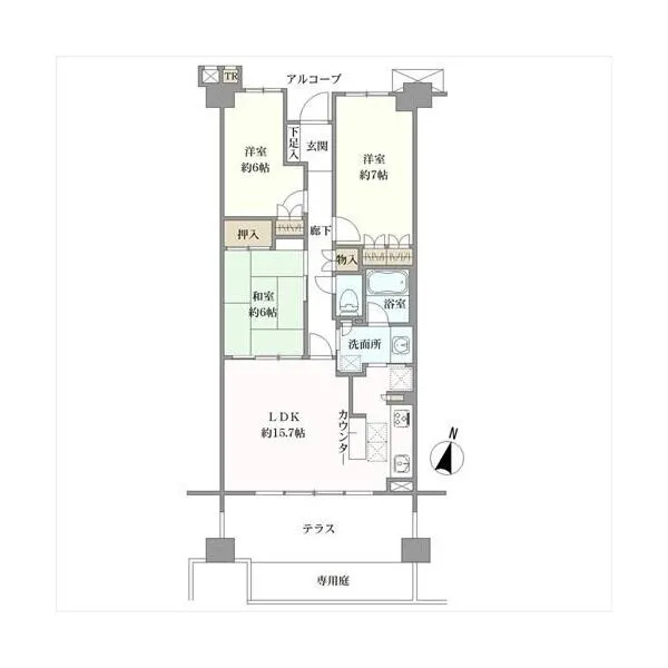 夙川香櫨園コートハウスガーデンコート 間取図