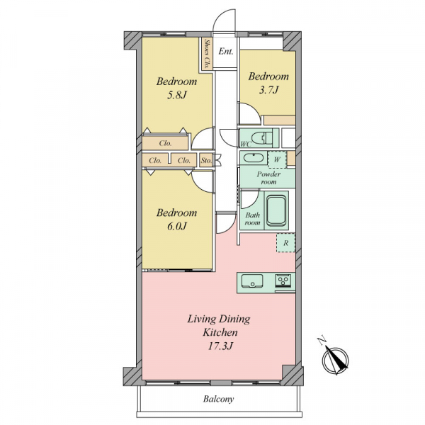 クレール弦巻 間取図
