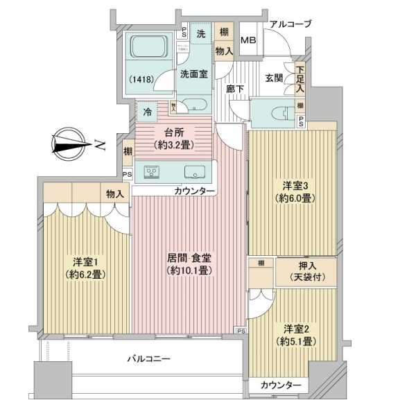 上野アインスタワー 間取図