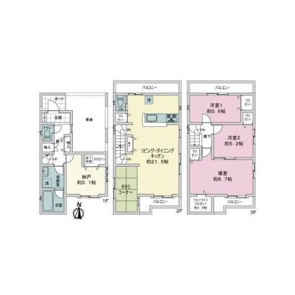 足立区一ツ家3丁目 間取図