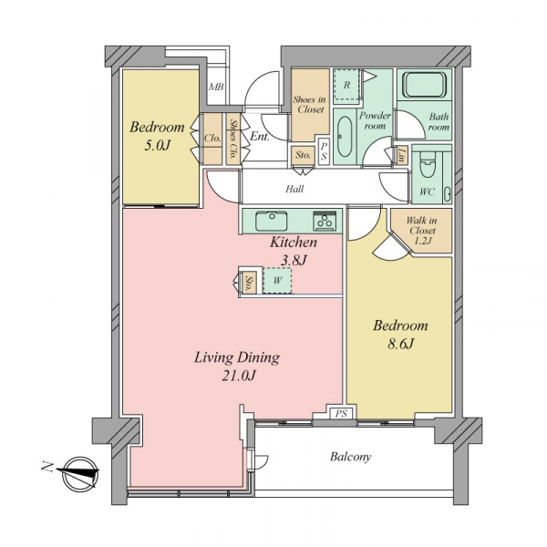 グランドヒルズ三軒茶屋ヒルトップガーデン 間取図