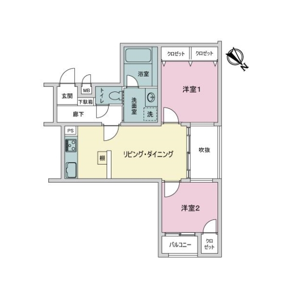 コスモ調布多摩川 間取図